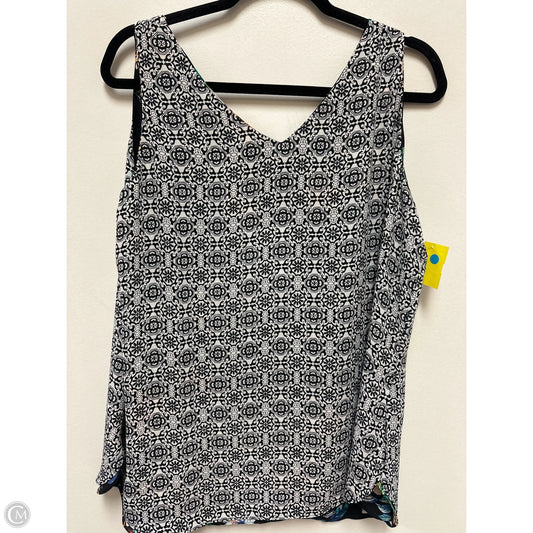 Top Sleeveless By Clothes Mentor In Black & White, Size: L