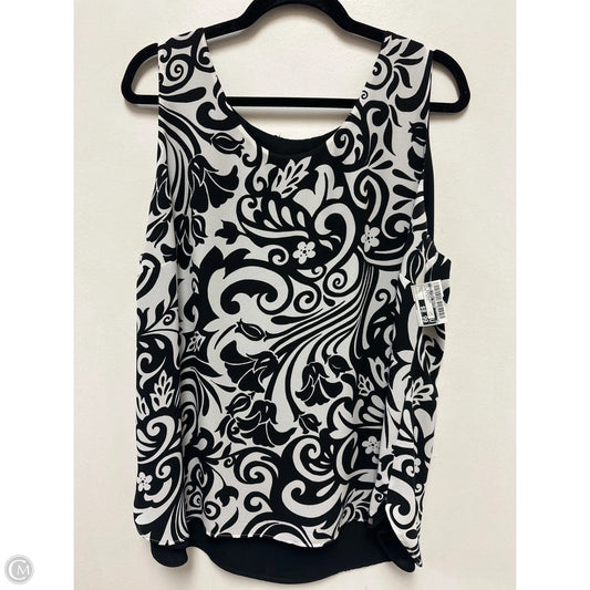 Top Sleeveless By Clothes Mentor In Black & White, Size: L