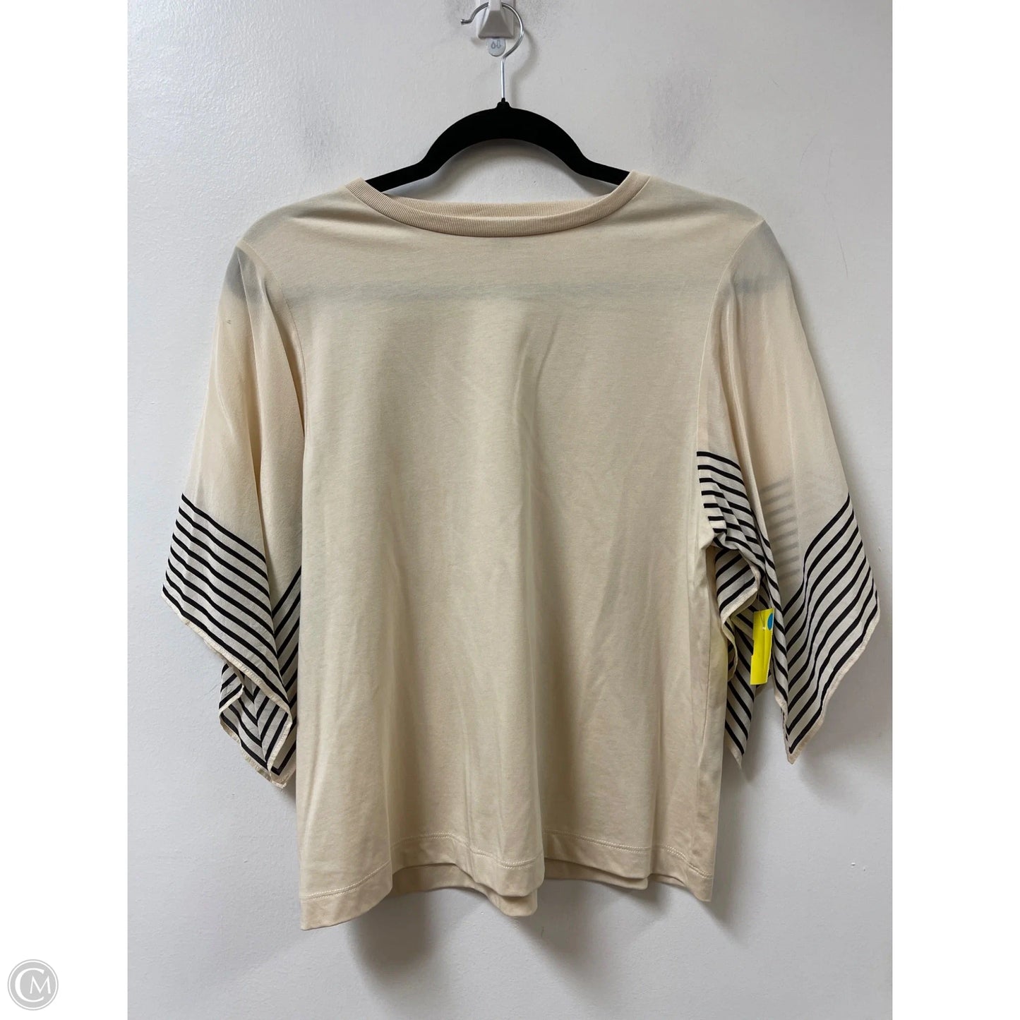 Top Short Sleeve By Elliott Lauren In Black & Cream, Size: Xs