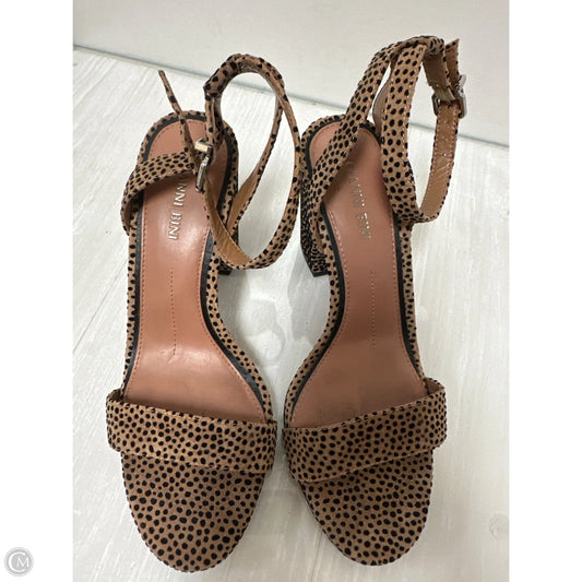Sandals Heels Block By Gianni Bini In Animal Print, Size: 7