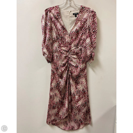 Dress Casual Midi By Express In Brown & Pink, Size: S