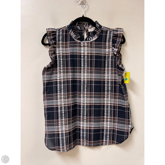 Top Sleeveless By Loft In Blue & Grey, Size: Xs