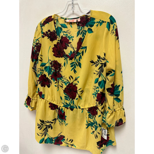 Top Long Sleeve By Evri In Yellow, Size: Xl