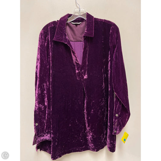 Top Long Sleeve By John Mark In Purple, Size: L