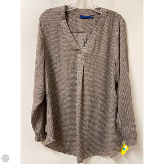 Top Long Sleeve By Apt 9 In Brown, Size: Xl