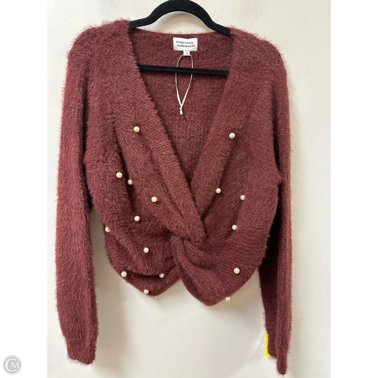 Sweater By Clothes Mentor In Brown, Size: L