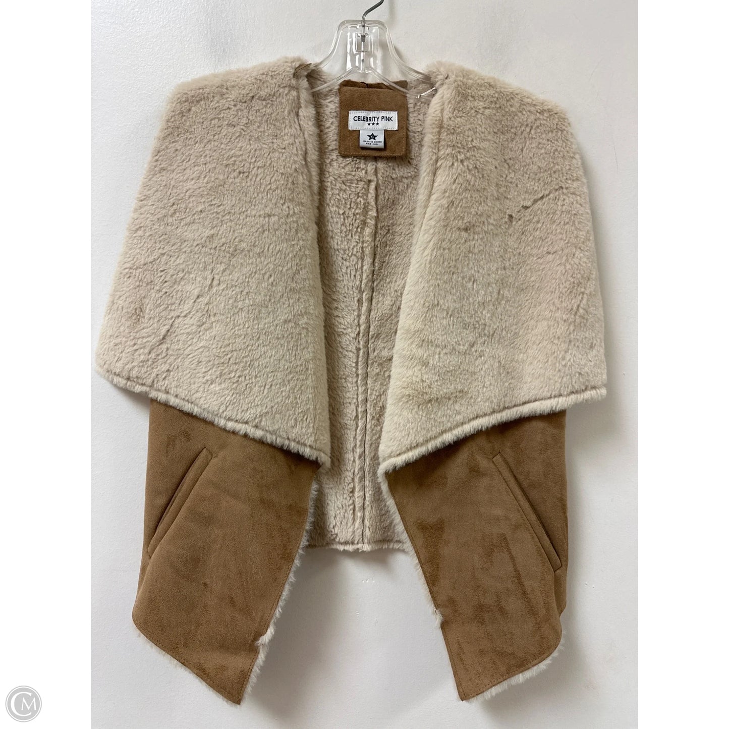 Vest Faux Fur & Sherpa By Celebrity Pink In Brown, Size: S