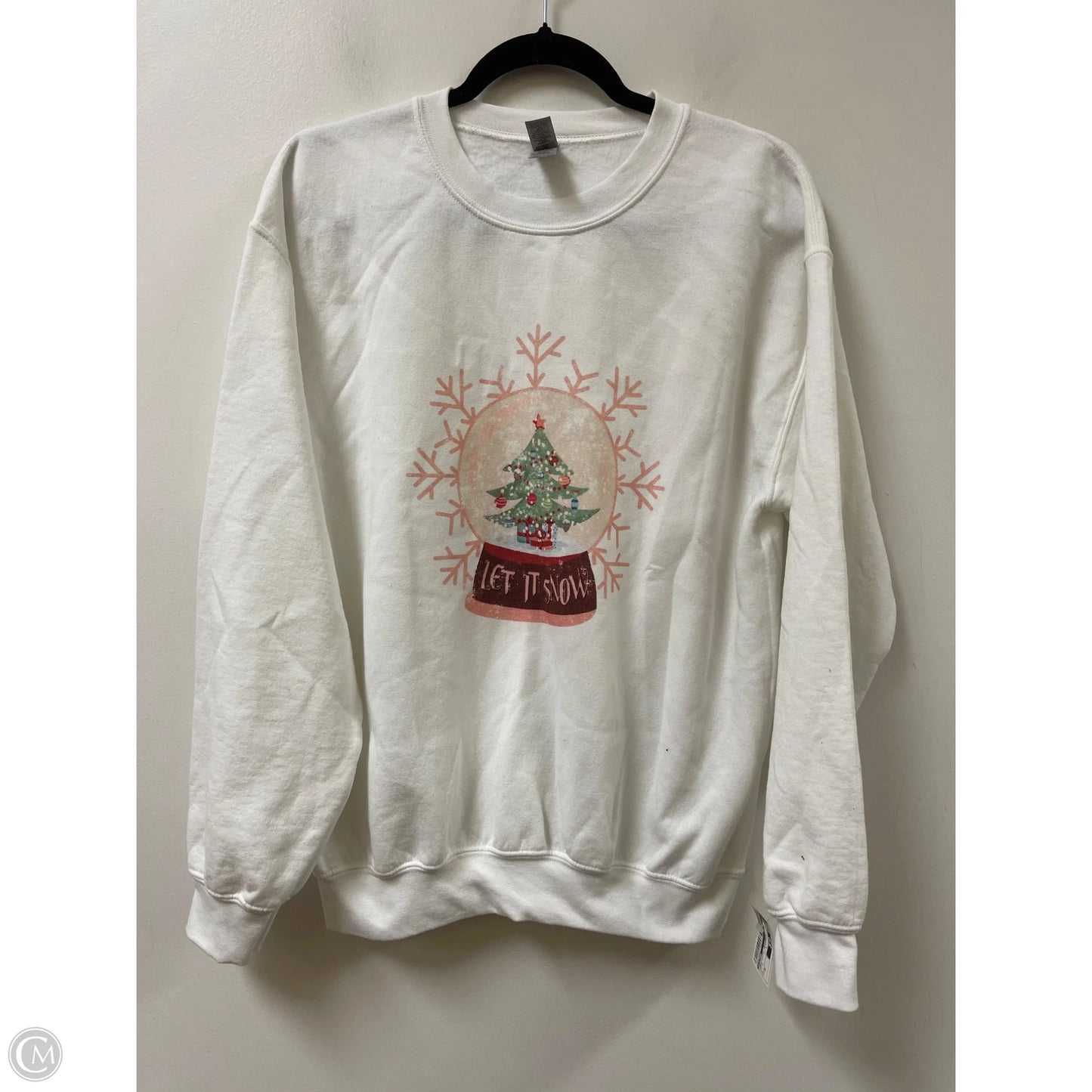 Sweatshirt Crewneck By Gildan In White, Size: M