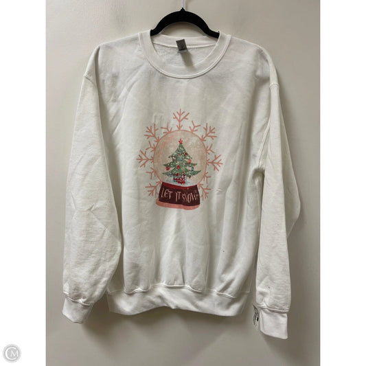 Sweatshirt Crewneck By Gildan In White, Size: M