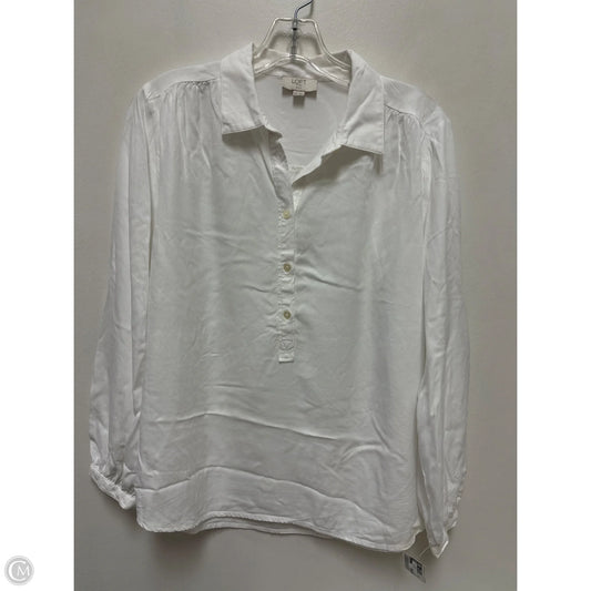 Top Long Sleeve By Loft In White, Size: Mp