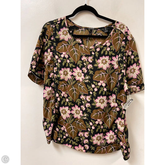 Top Short Sleeve By Scotch & Soda In Brown & Pink, Size: Xl