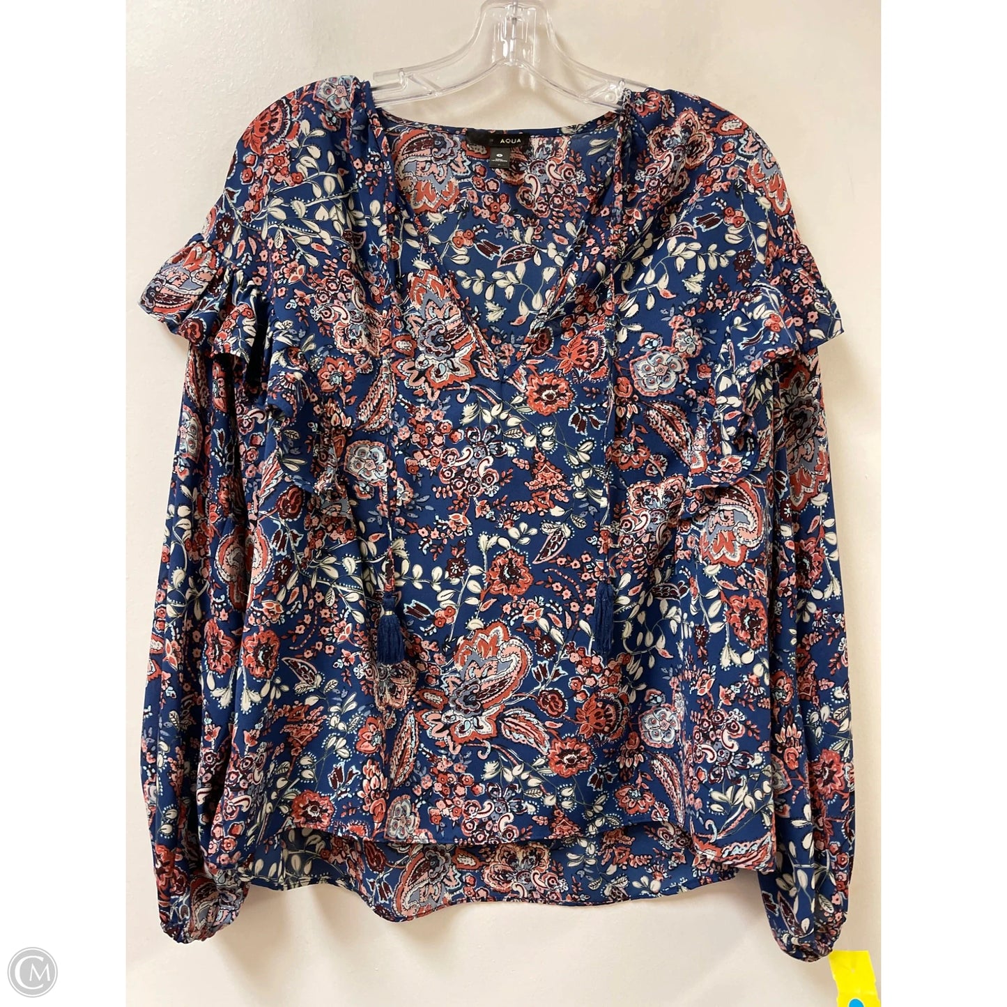 Top Long Sleeve By Aqua In Blue, Size: S