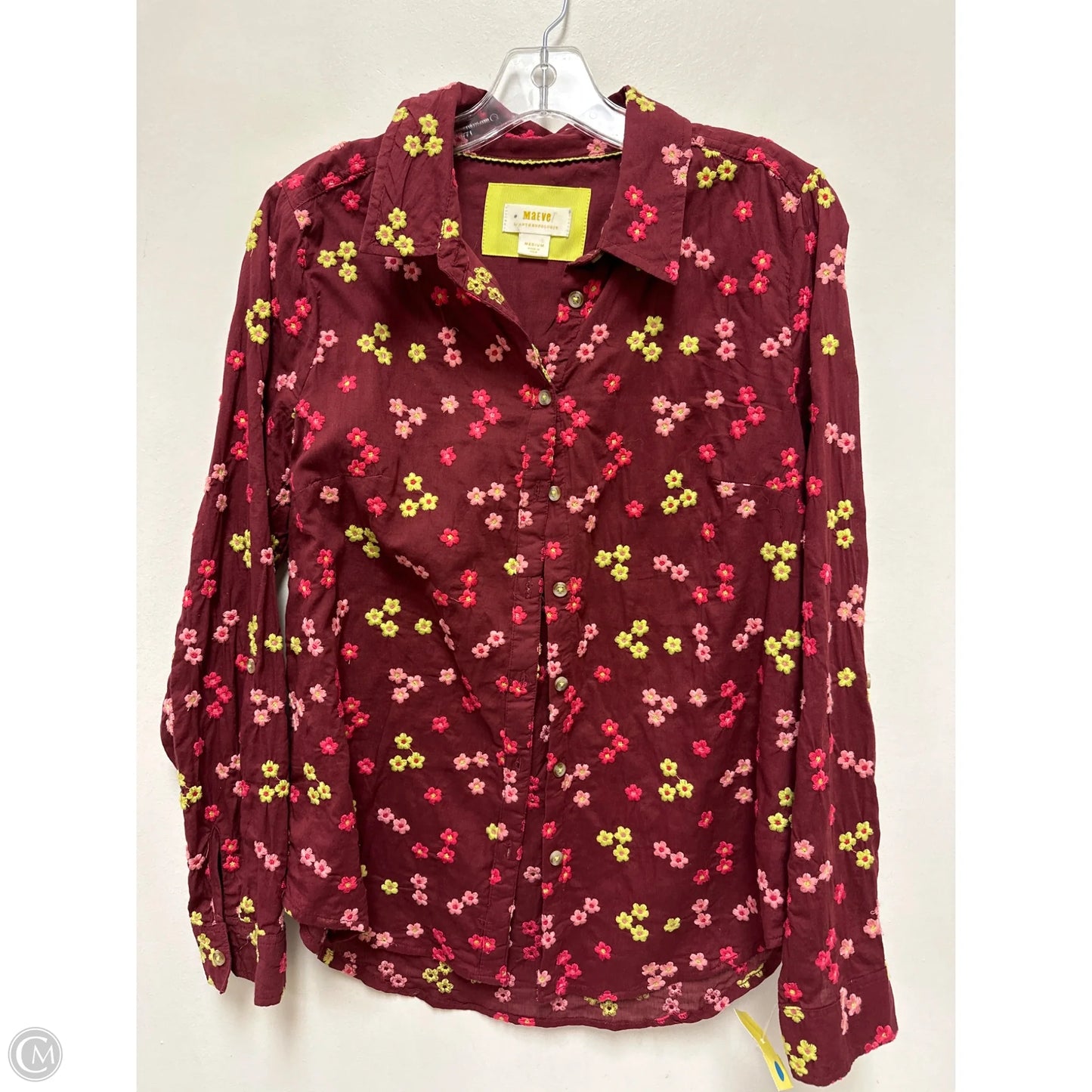 Blouse Long Sleeve By Maeve In Red, Size: M