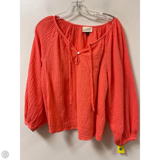 Top Long Sleeve By Universal Thread In Orange, Size: L