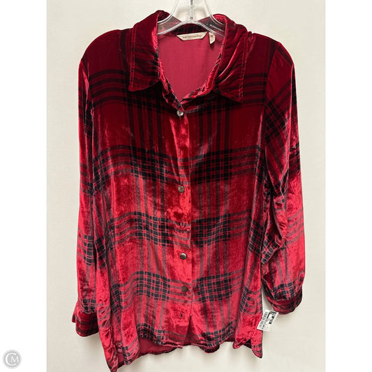 Blouse Long Sleeve By Soft Surroundings In Black & Red, Size: M