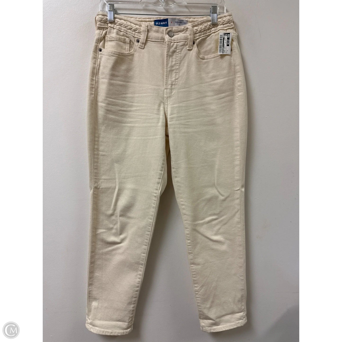 Jeans Straight By Old Navy In Cream Denim, Size: 6