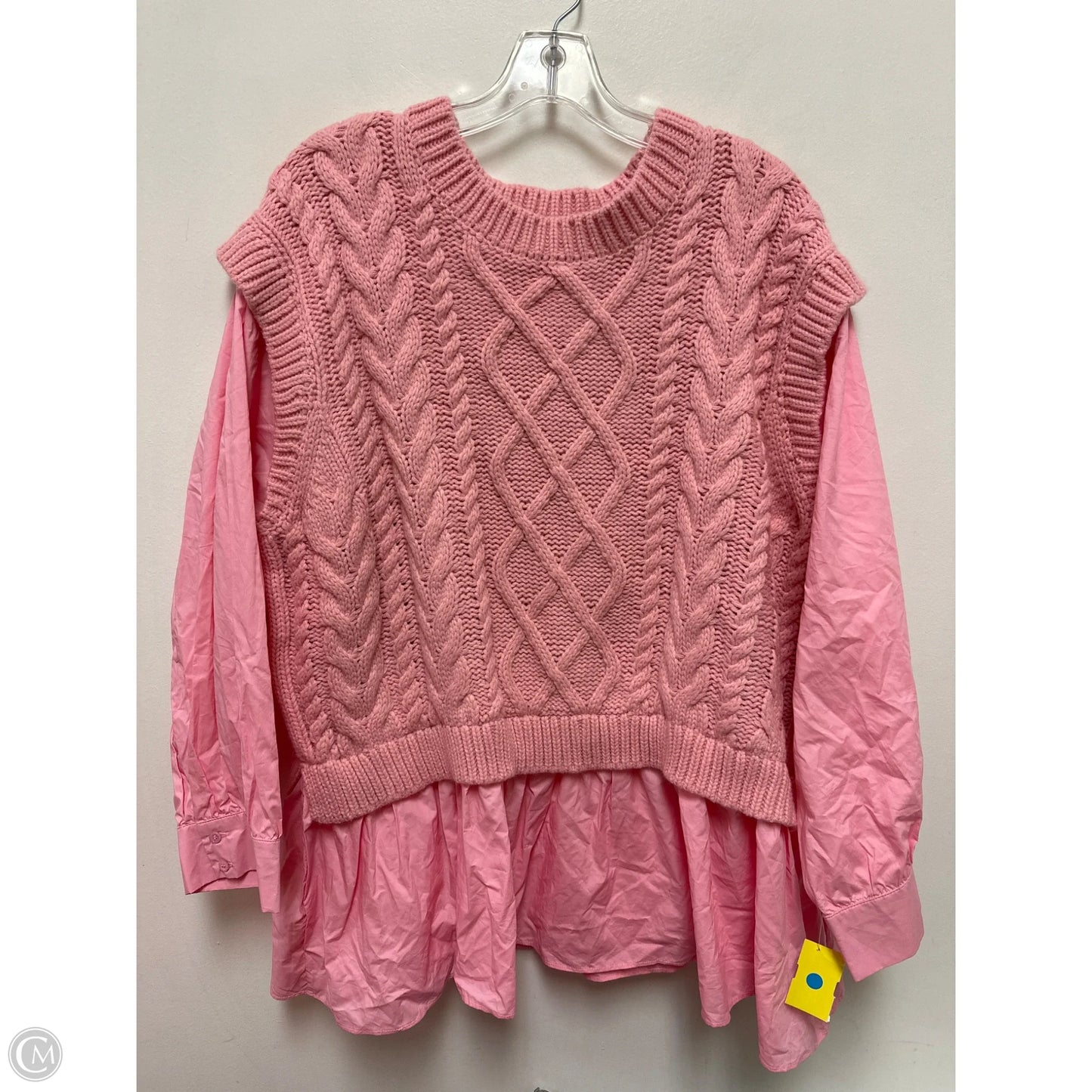 Top Long Sleeve By English Factory In Pink, Size: 3x