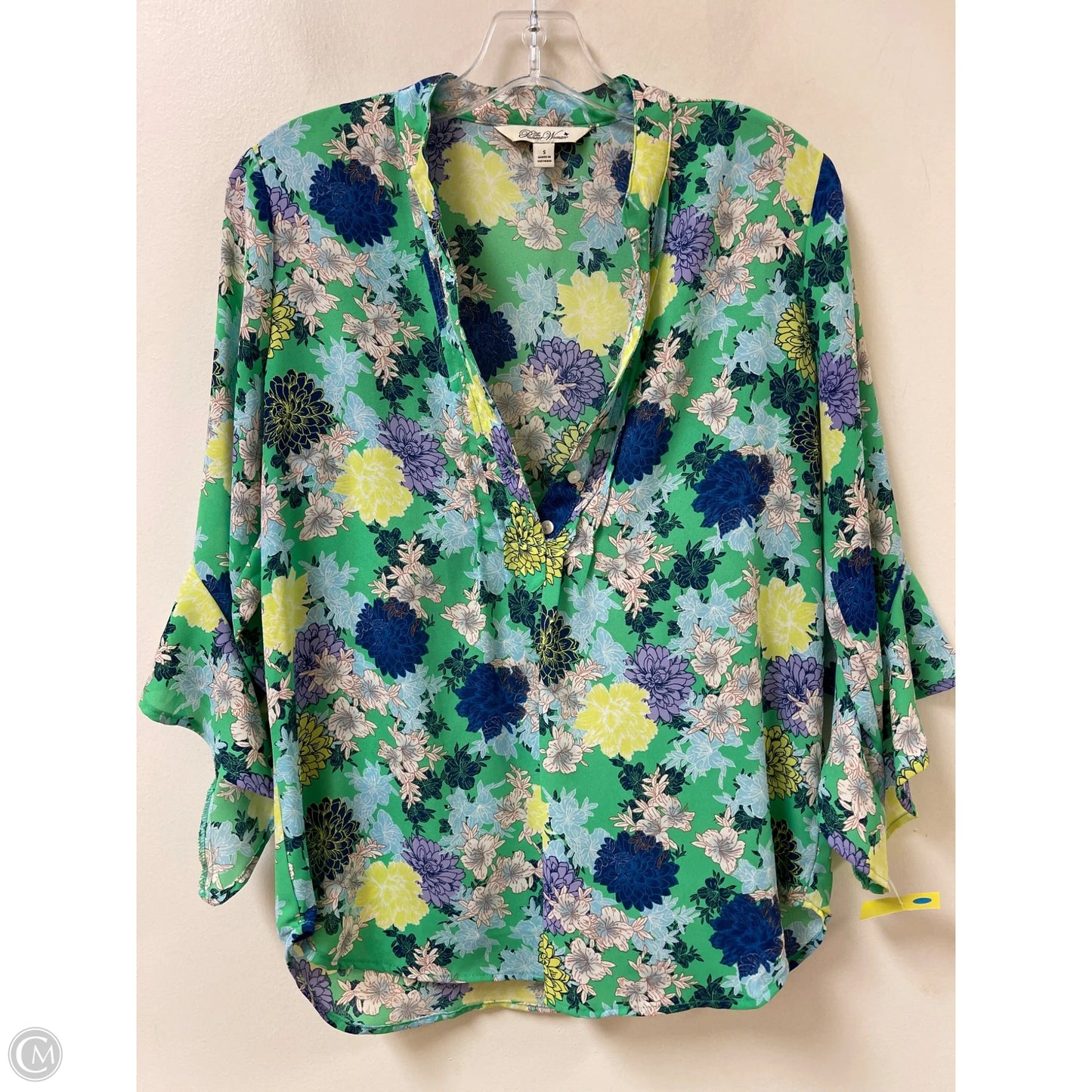 Top Long Sleeve By The Pioneer Woman In Blue & Green, Size: S