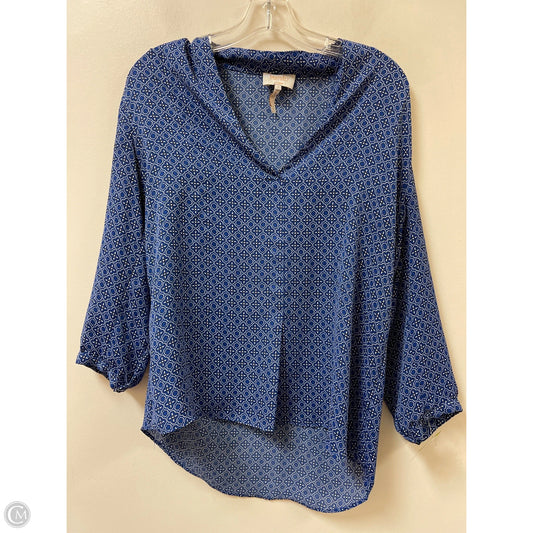 Top Long Sleeve By Laundry In Blue & White, Size: S