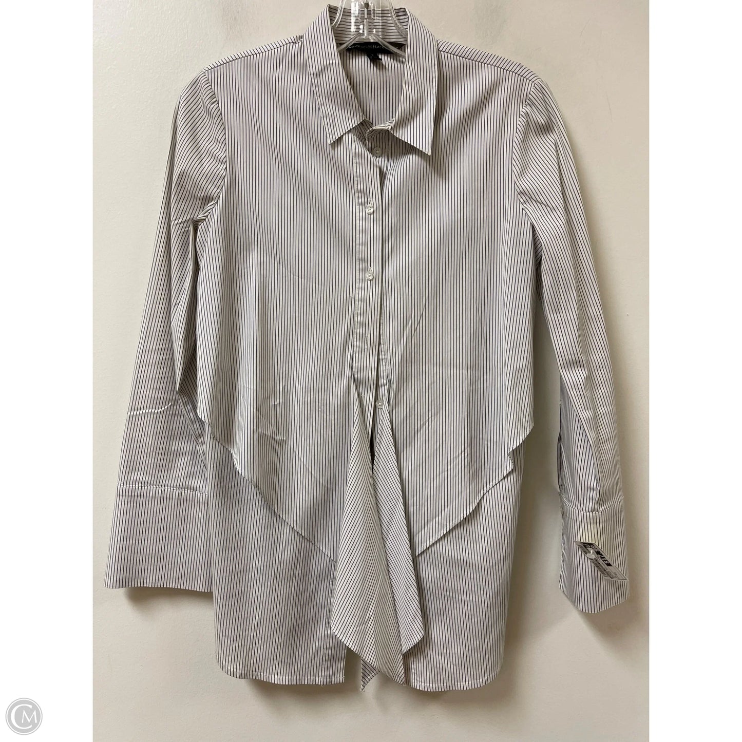 Blouse Long Sleeve By White House Black Market In Striped Pattern, Size: Xs