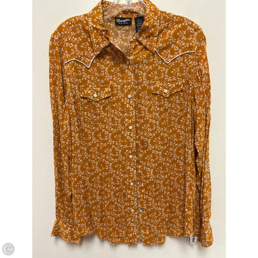 Blouse Long Sleeve By Wrangler In Yellow, Size: M