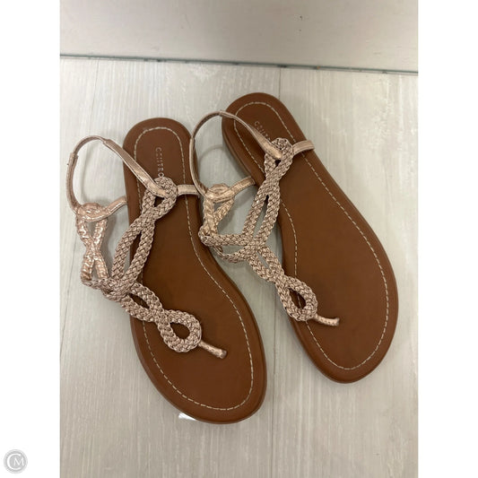 Sandals Flats By Clothes Mentor In Rose Gold, Size: 7.5