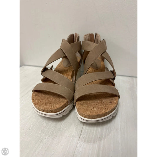 Sandals Heels Wedge By Adrienne Vittadini In Brown, Size: 7.5
