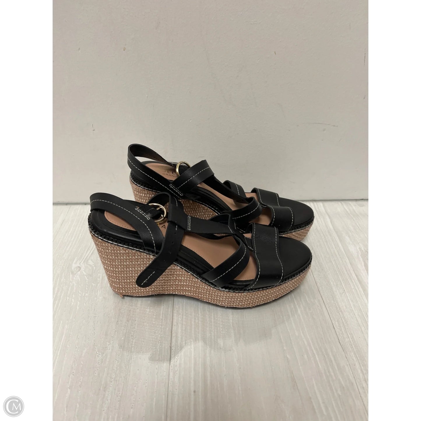 Sandals Heels Wedge By Cole-haan In Black, Size: 7.5