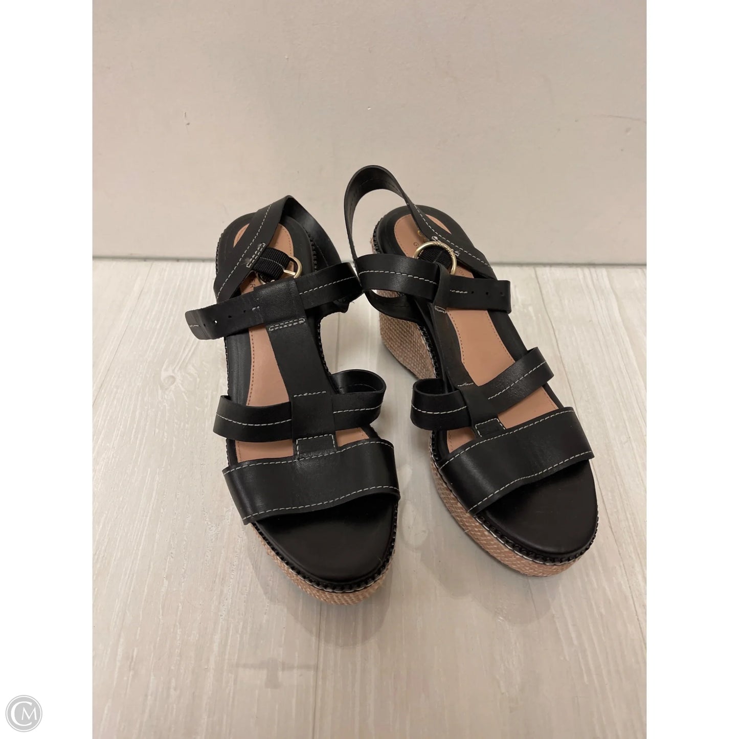 Sandals Heels Wedge By Cole-haan In Black, Size: 7.5