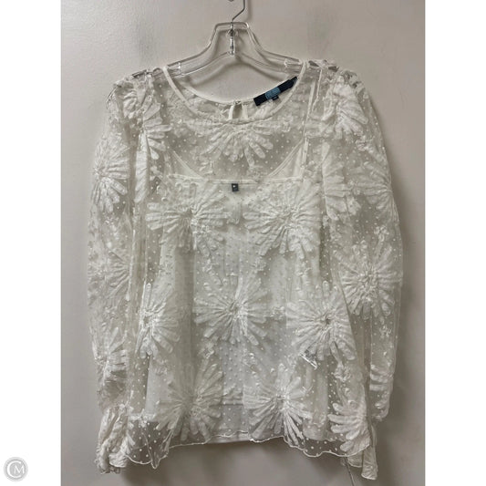 Top 2pc Long Sleeve By Eva Franco In White, Size: M
