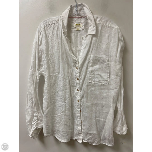 Blouse Long Sleeve By Maeve In White, Size: L