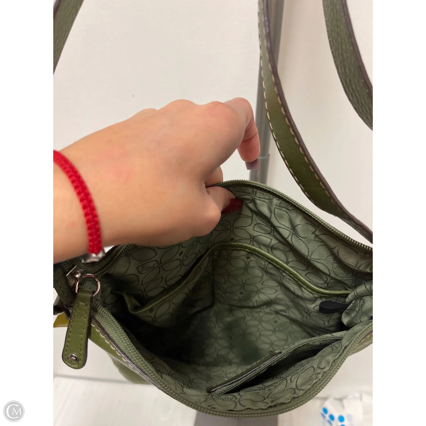 Crossbody Leather By Fossil, Size: Medium