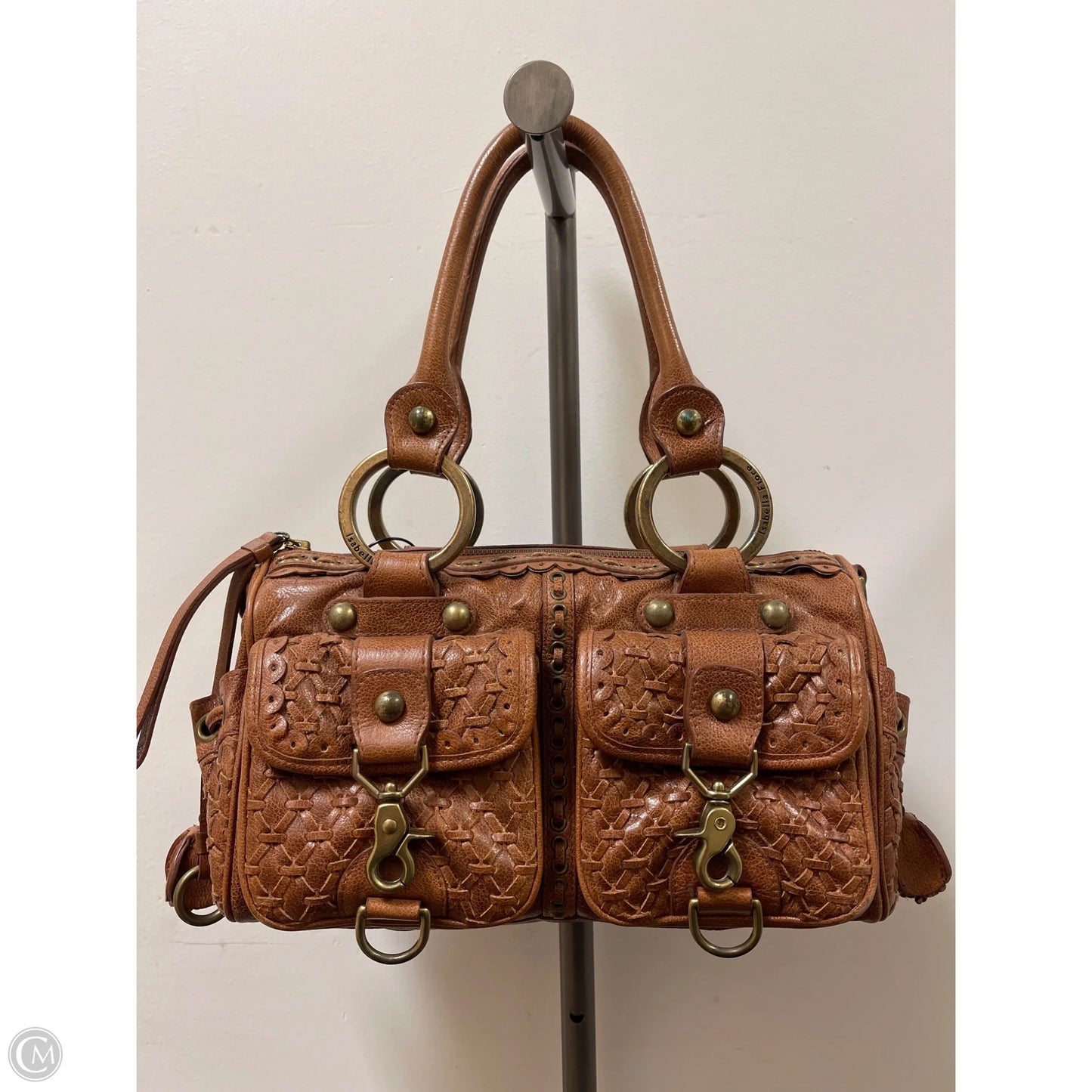 Handbag Leather By Isabella Fiore, Size: Medium