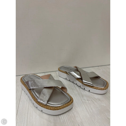 Sandals Designer By Stuart Weitzman In Silver, Size: 8