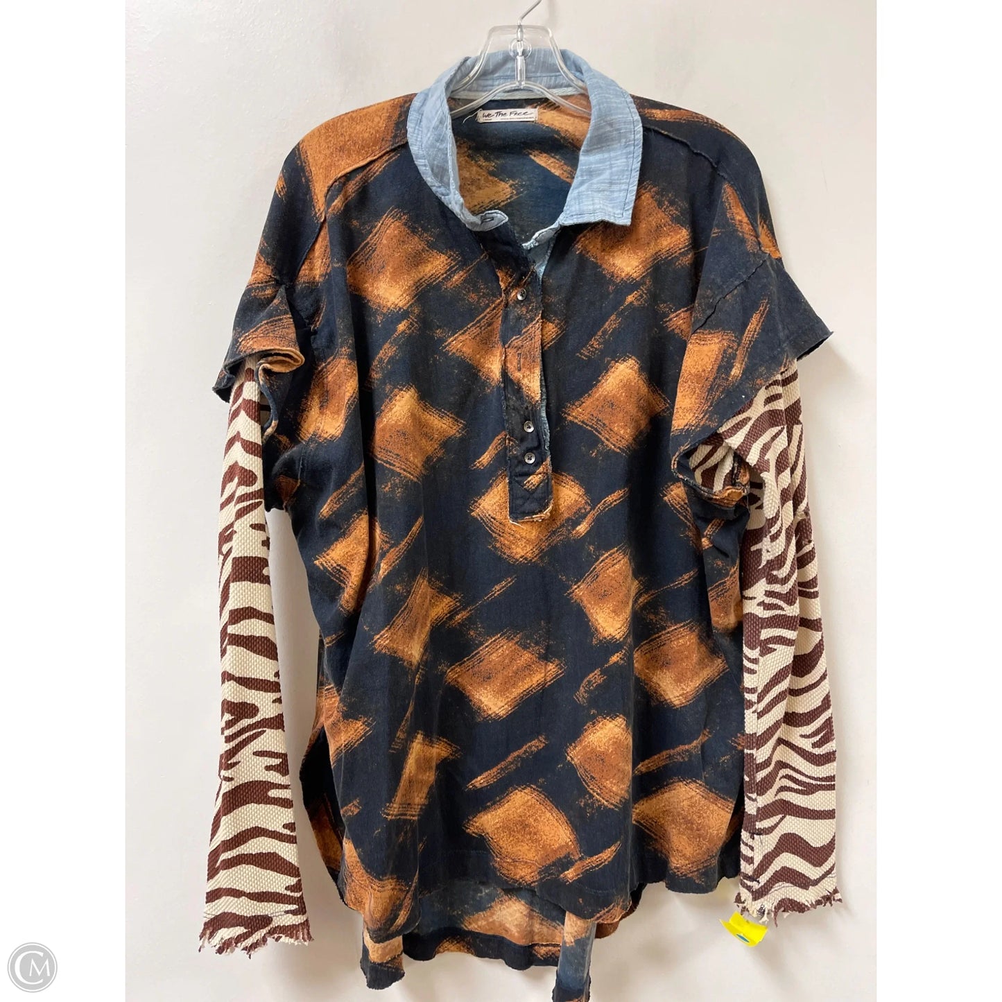Top Long Sleeve By We The Free In Brown & Cream, Size: L