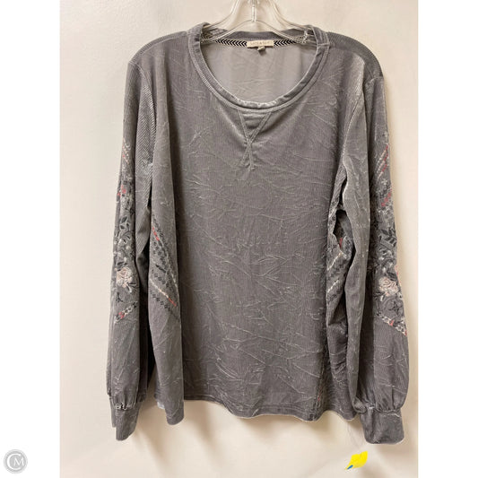 Top Long Sleeve By Clothes Mentor In Grey, Size: Xl