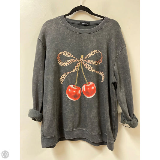 Sweatshirt Crewneck By Clothes Mentor In Grey, Size: L