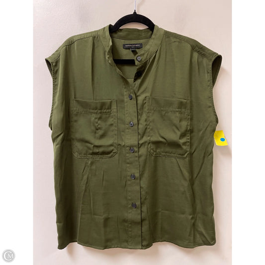 Blouse Short Sleeve By Banana Republic In Green, Size: M