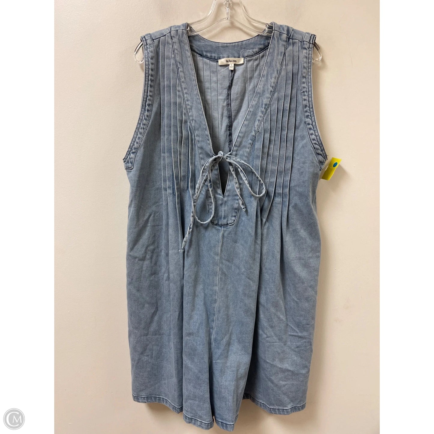 Romper By Clothes Mentor In Blue Denim, Size: L