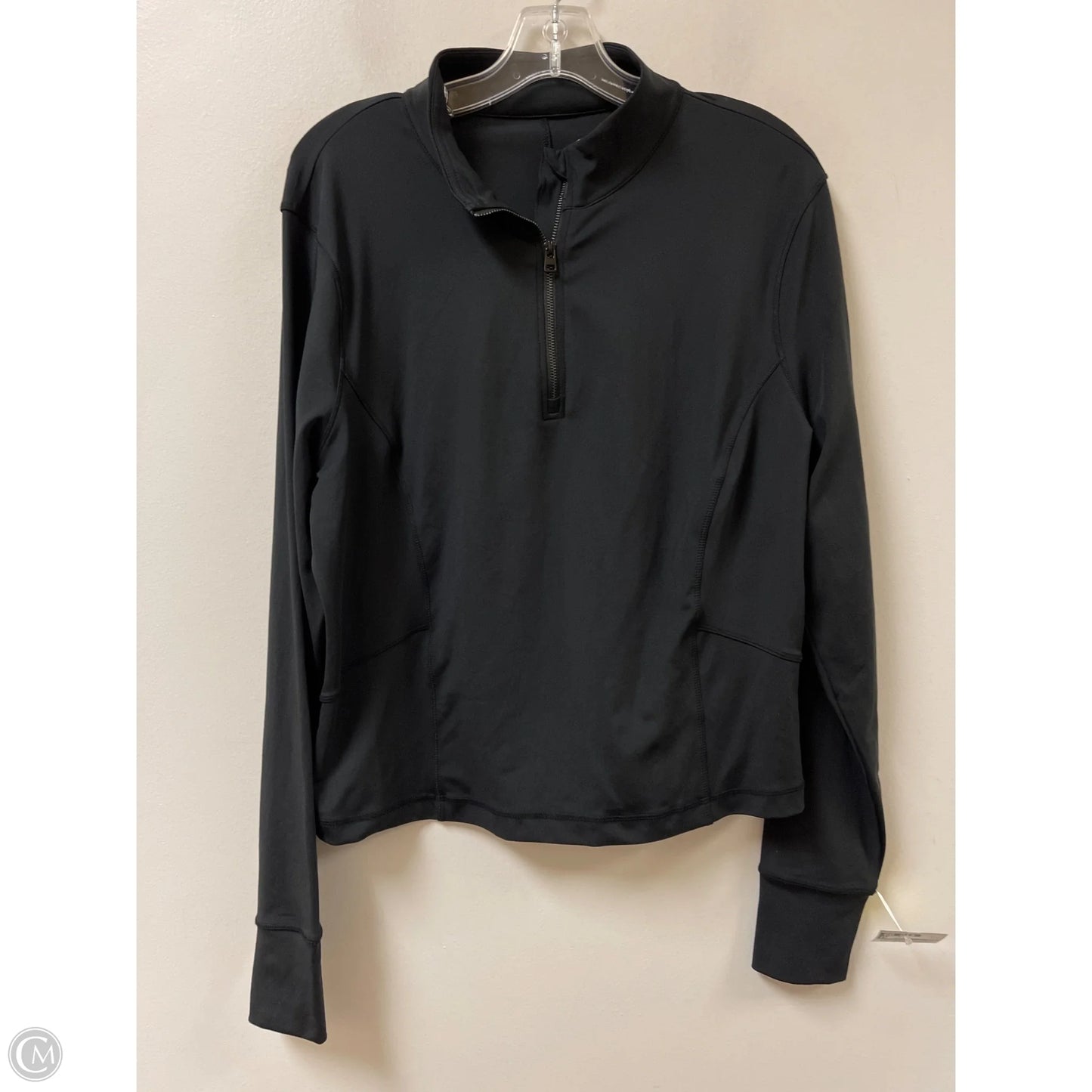 Athletic Top Long Sleeve Collar By Avia In Black, Size: 1x