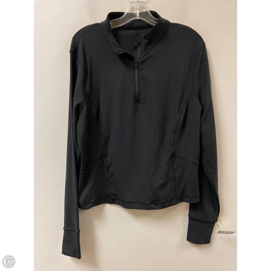 Athletic Top Long Sleeve Collar By Avia In Black, Size: 1x