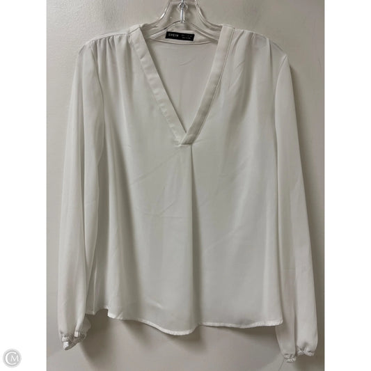 Top Long Sleeve By Shein In White, Size: M