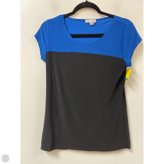 Top Short Sleeve By Bleecker & Bond In Black & Blue, Size: S