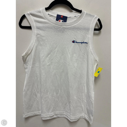 Athletic Top Short Sleeve By Champion In White, Size: M