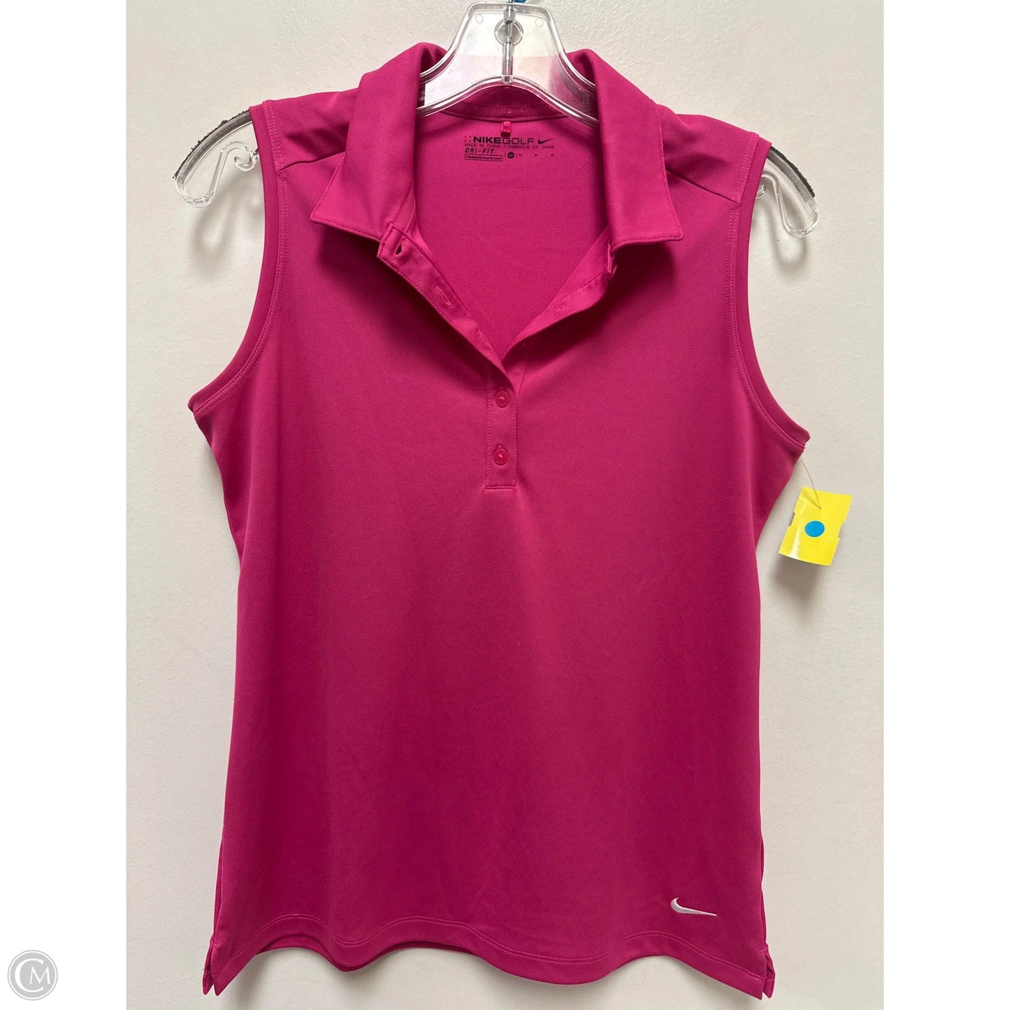 Athletic Top Short Sleeve By Nike In Pink, Size: M