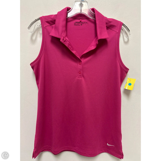 Athletic Top Short Sleeve By Nike In Pink, Size: M