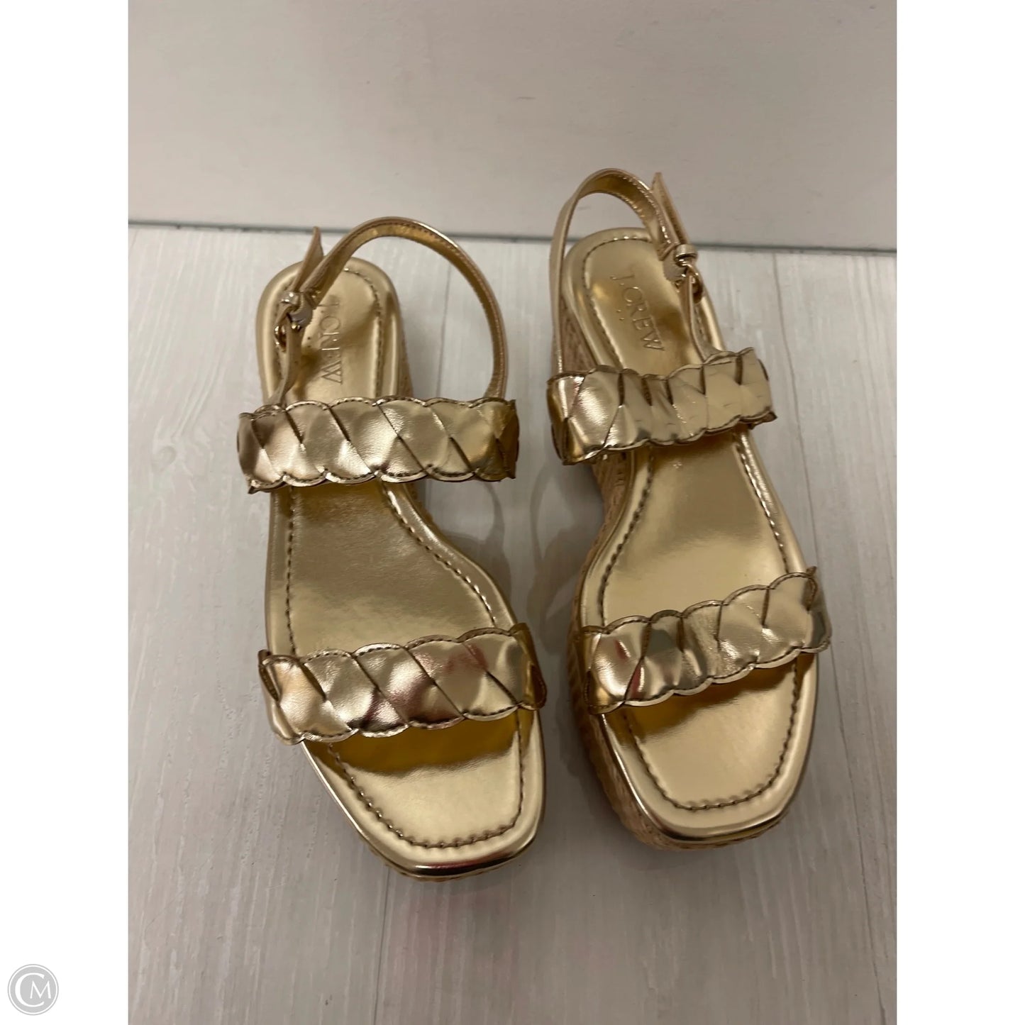 Sandals Heels Wedge By J. Crew In Gold, Size: 7
