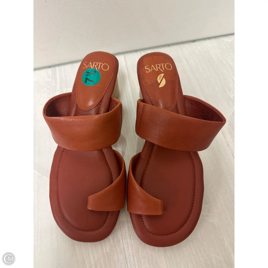 Sandals Heels Block By Franco Sarto In Tan, Size: 7.5