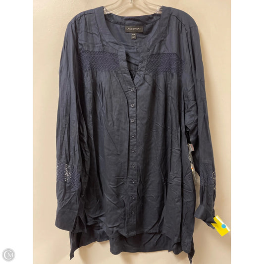 Blouse Long Sleeve By Lane Bryant In Navy, Size: 4x