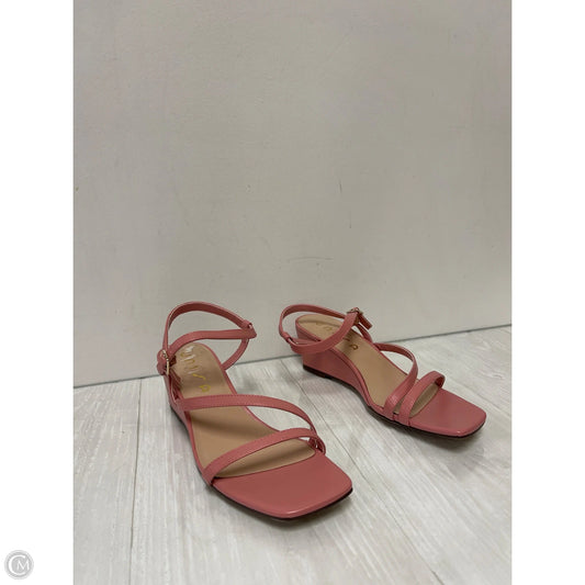 Sandals Heels Wedge By Unisa In Pink, Size: 8.5